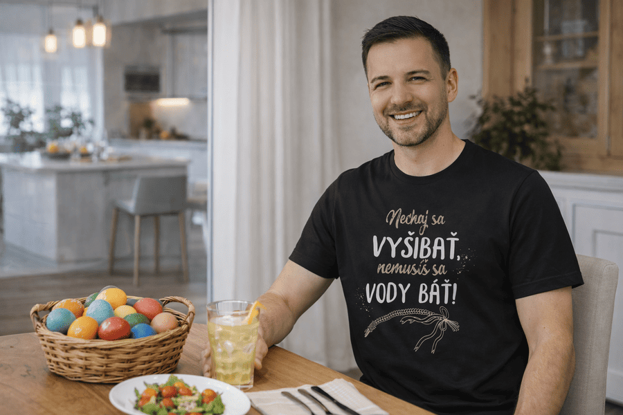 pánske tričko s mot. Nemusíš sa vody báť mk